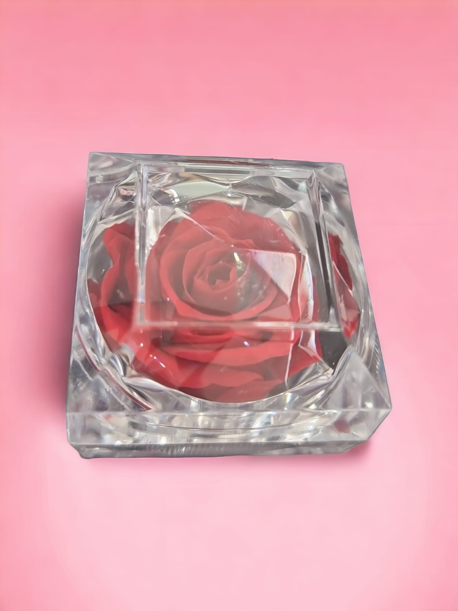 Preserved Red Rose in Glass Acrylic Box - A Perfect Valentine's Day - Shiptora