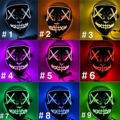 The Purge Lichtgevend Masker – Kies Jouw Kleur en Maak de Nacht Angstig! - Shiptora