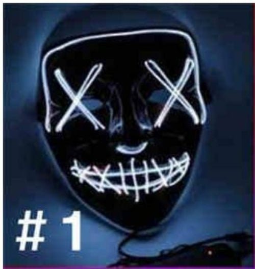 The Purge Lichtgevend Masker – Kies Jouw Kleur en Maak de Nacht Angstig! - Shiptora